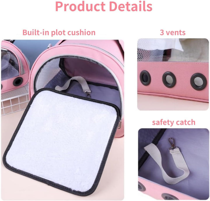 SOONHUA Tragetasche für kleine Tiere, tragbare Meerschweinchen- Tragetasche mit transparentem Fenste