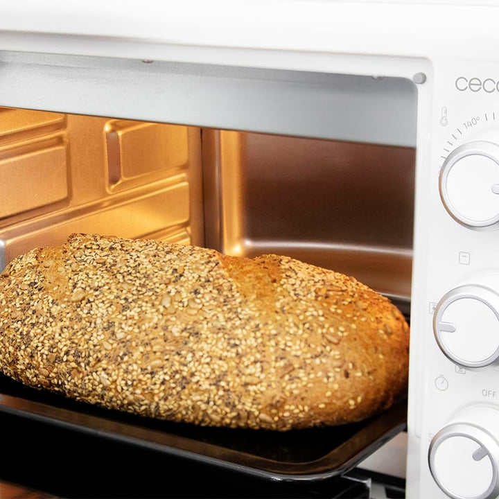 Cecotec Tischofen BakeundToast 2600 White 4Pizza, 26L, 1550W, Inklusive Pietra Pizza Stein, 6 Funkti