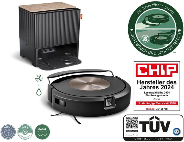 iRobot Roomba Combo j9+ Saug- und Wischroboter mit autom. Absaug-/Nachfüllstation, Kartierung, Preci