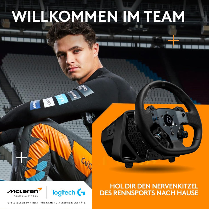 Logitech G PRO Rennlenkrad, Direktantrieb 11 Nm, TRUEFORCE Force Feedback, magnetische Schaltwippen,