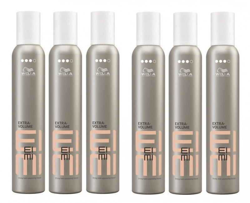 Wella EIMI Extra Volume-Mousse 6 x 300 ml Styling Schaumfestiger für starken Halt Professionals Unpa