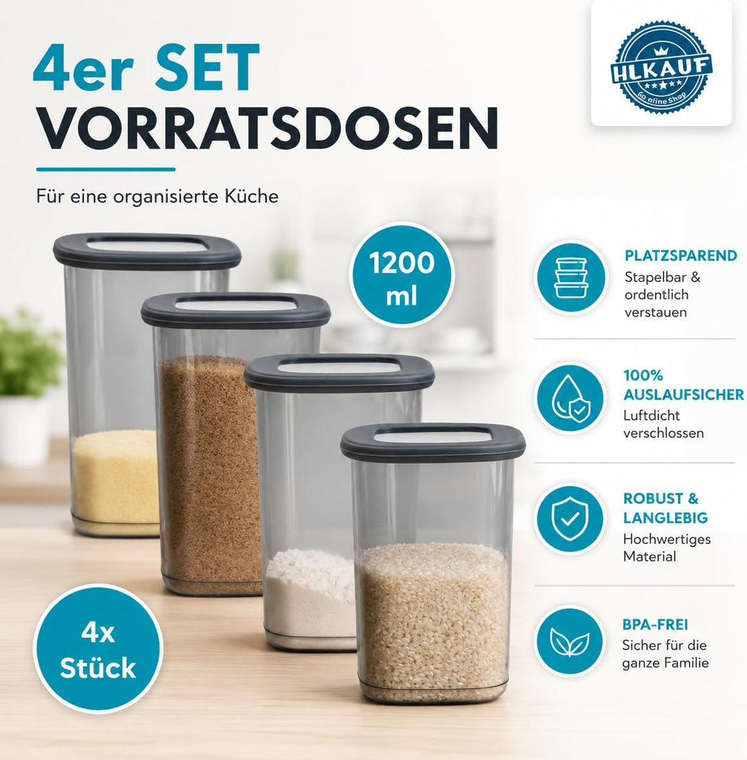 Vorratsdosen mit Deckel luftdicht diverse Sets Küchenorganizer Aufbewahrungsbox BPA frei stapelbare