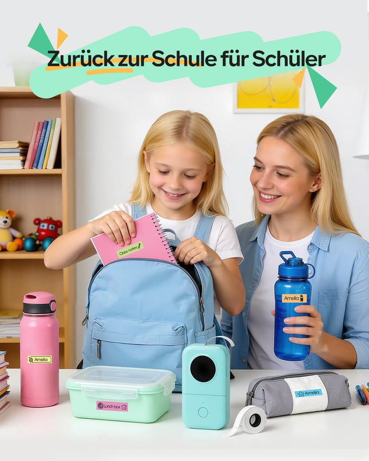Phomemo D30 Etikettiergerät Bluetooth Etikettendrucker Selbstklebend Grün | Etikettendrucker für Zuh