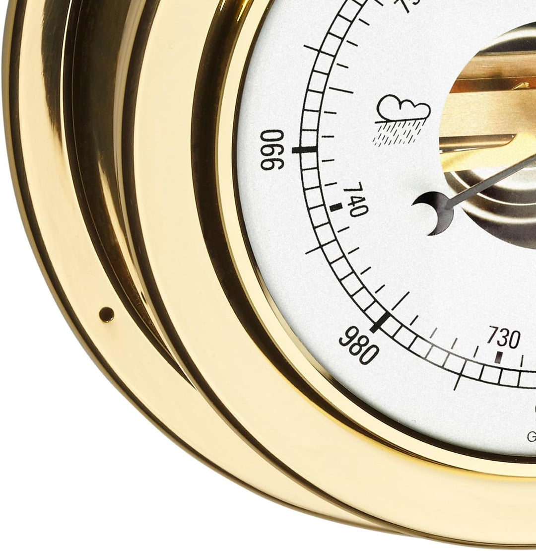 TFA Dostmann Maritim Analoges Barometer, 29.4010.B, zur lokalen Wettervorhersage, aus polierten Mess
