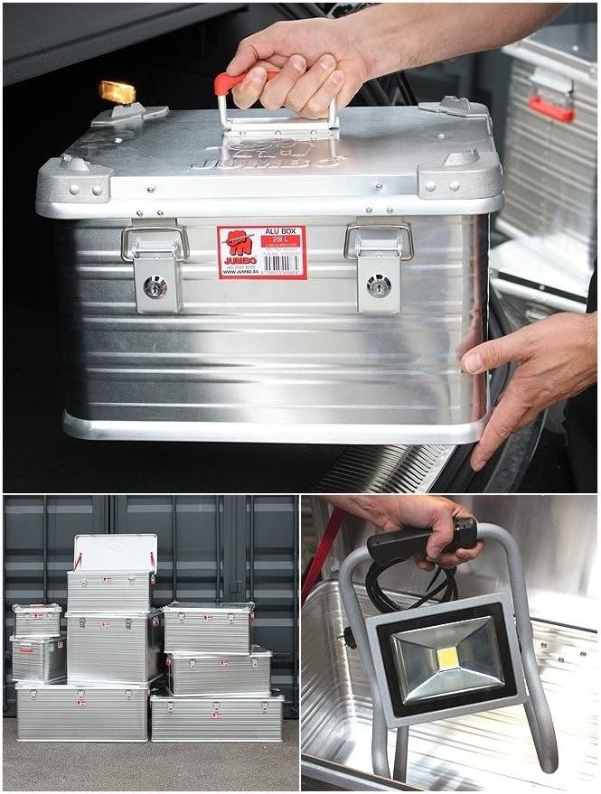JUMBO Aluminium-Box Aluminiumkoffer Kiste Aufbewahrungsbox extrem robust (29 liter), 29 Liter