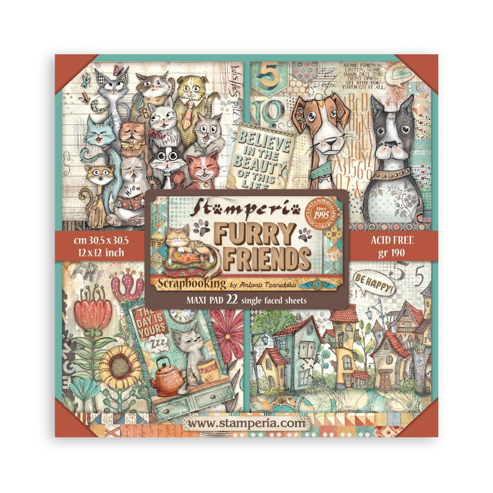 Stamperia - Scrapbook Paper Pad for Scrapbooking, Albums, Card Making, Bullet Journalling and More,