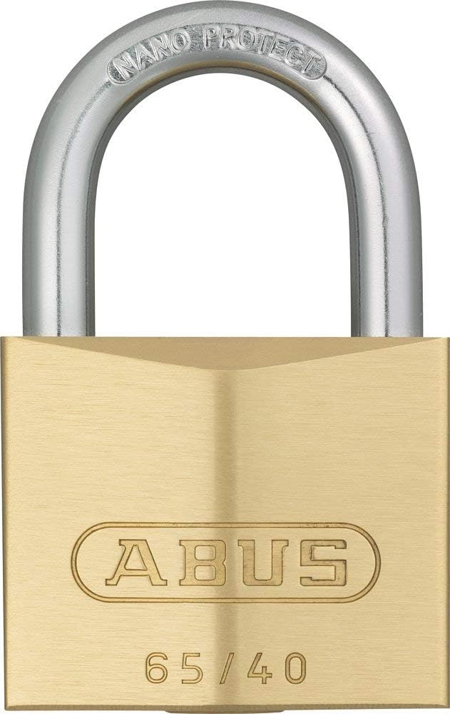 ABUS Vorhängeschloss Messing 65/40 - 3er Set, gleichschliessend - Kellerschloss, Spindschloss u. v.