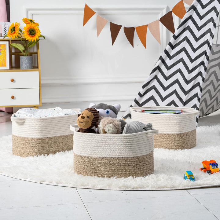 Baumwollseil gewebter Aufbewahrungskorb, verwendet für Baby Hamper Spielzeug Organizer, Geschenkkörb