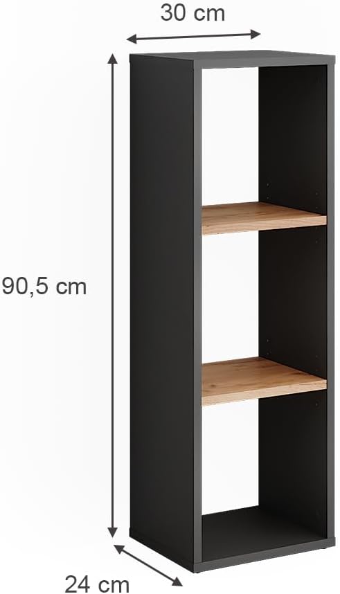 Vicco Standregal Orlando, Stauraumregal, Anthrazit/Goldkraft Eiche, 30 x 90.5 cm Anthrazit/Goldkraft