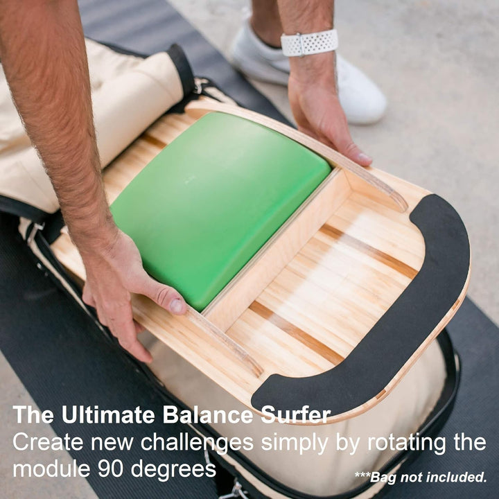 Blue Planet Balance Surfer 7-in-1 Bamboo Wooden Balance Board Trainer für Büro, Gym &amp; Home | Ideal f