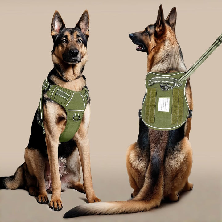 HEELE Hundegeschirr, Metall Taktisches Geschirr, Taktische Hundeweste, Service Hundegeschirr, MOLLE