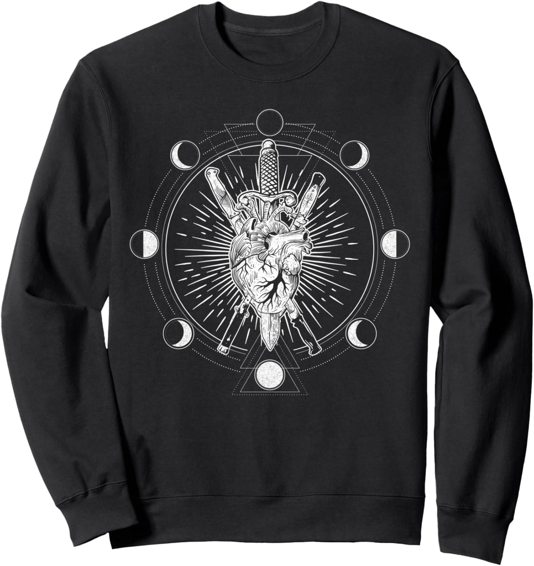 Mondphasen Herz Messer - Blackcraft Alchemy Tarot Geschenk Sweatshirt