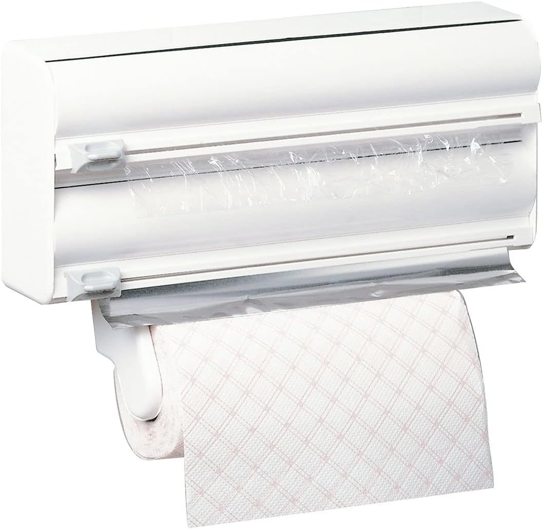 Rayen - Küchenrollenhalter mit 3 Rollenhaltern, Wandmontage, Schneidefunktion für Folien, Platzspare