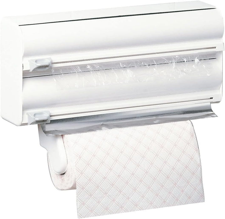 Rayen - Küchenrollenhalter mit 3 Rollenhaltern, Wandmontage, Schneidefunktion für Folien, Platzspare