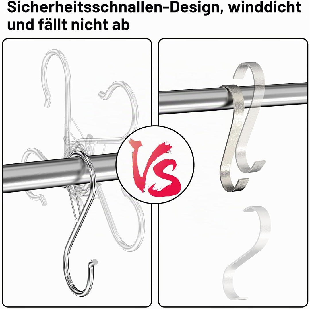 S Haken, Haken Zum Einhängen, Sicherheitsschnalle Design, 20 Stück küchenhaken Schwerlast Metall Hak