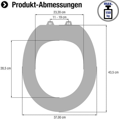 Cornat WC-Sitz "Geneva Light" - Sanfte LED-Beleuchtung bei Nacht - Mit Akustiksensor - Quick up & Cl