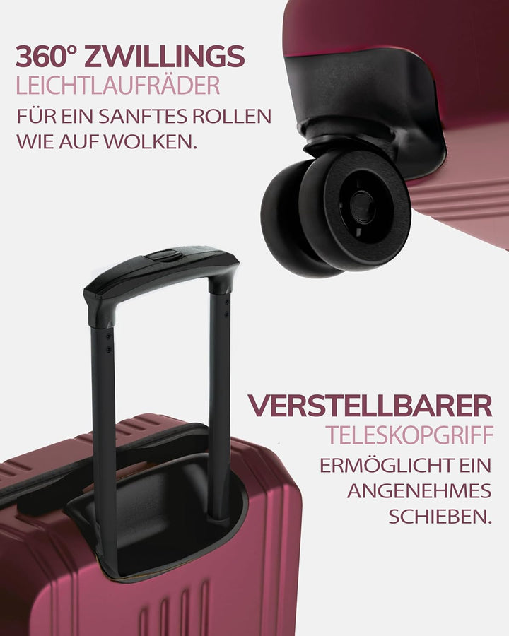 FERGÉ Kofferset 3 TLG Hartschale mit TSA-Zahlenschloss Cannes Reisekoffer Trolley-Set (Handgepäck, L