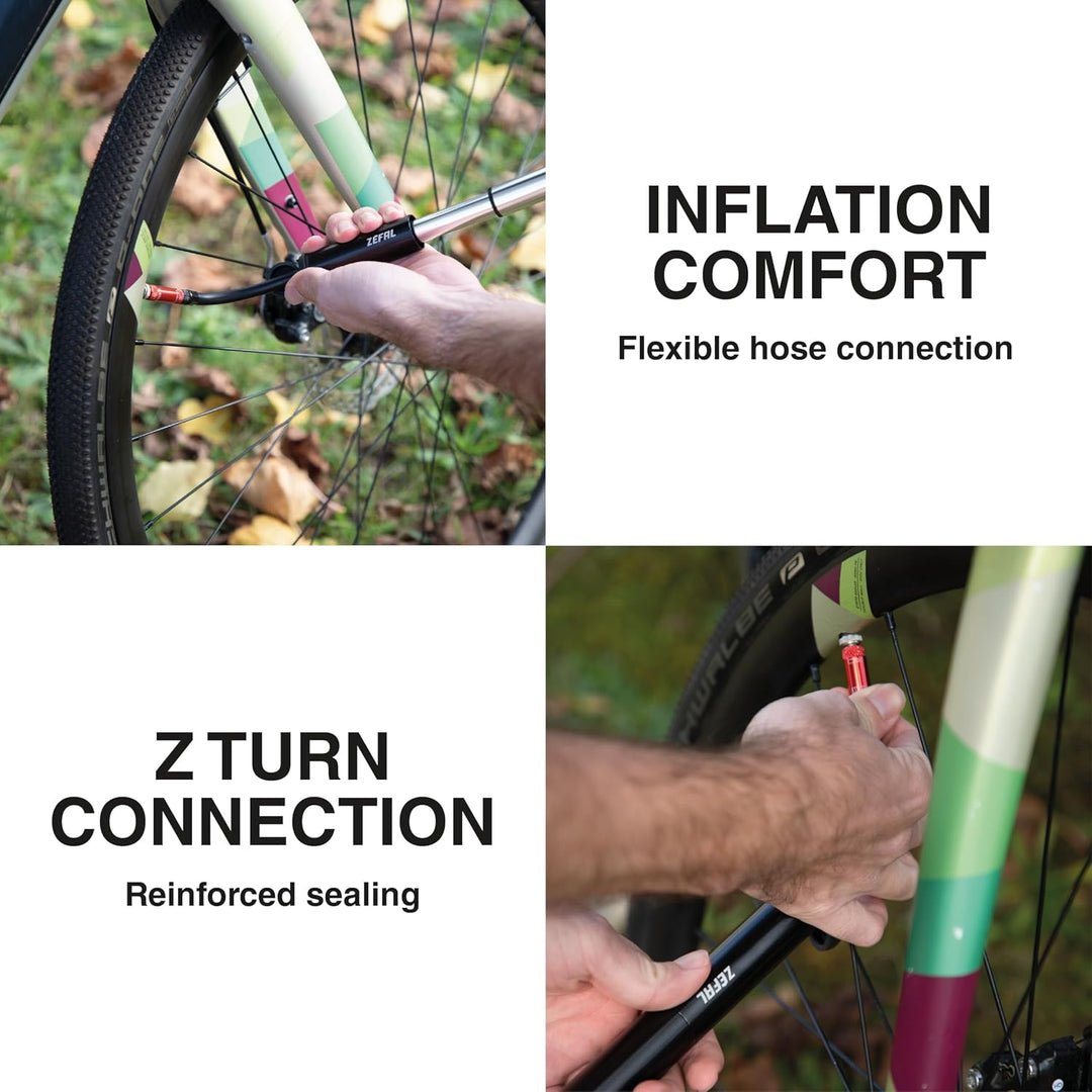 Zéfal Gravel Mini Handpumpe, Schwarz, 18 cm