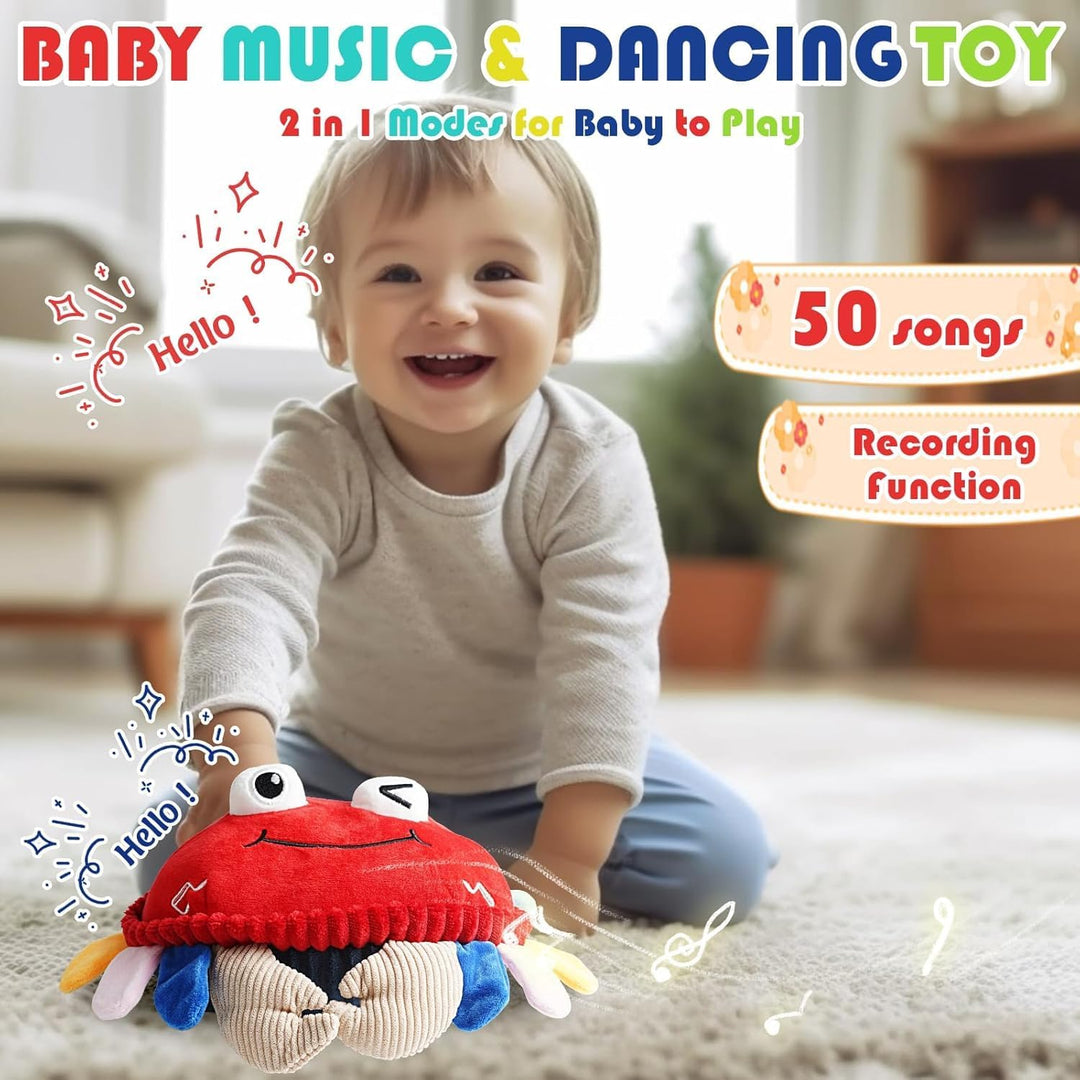 Cokomono Krabbe Baby Spielzeug ab 6 Monate, Musikalische Krabbelspielzeug mit Sensor, Crawling Crab