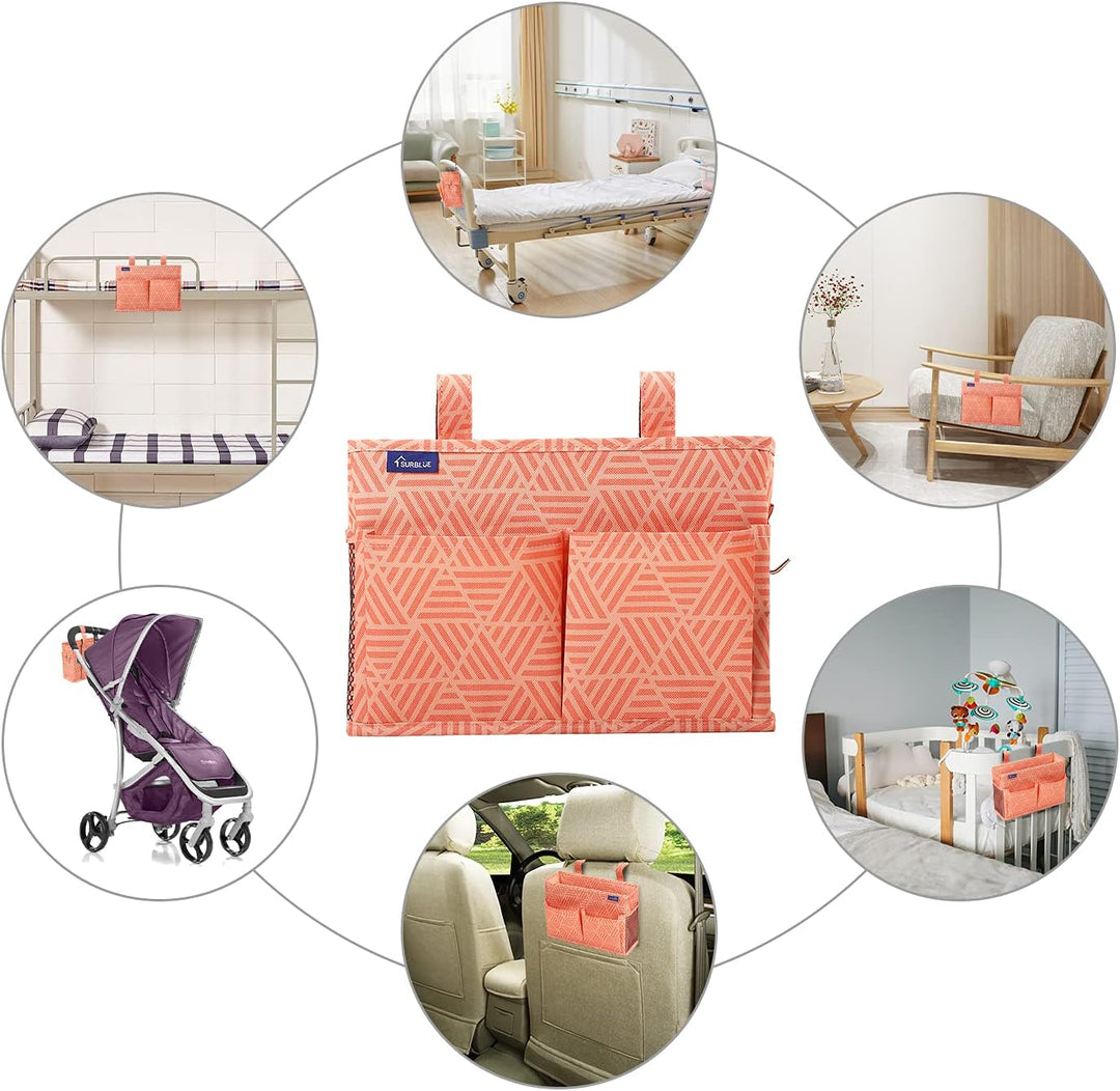 Surblue Bedside Caddy Hängebett Organizer Aufbewahrungstasche Tasche für Etagen-und Krankenhausbette