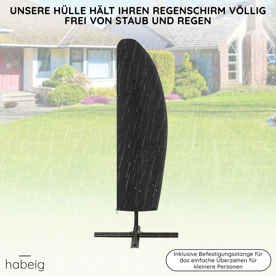 habeig Luxus-SCHUTZHÜLLE für Ampelschirm SH-LUX Schirm 3m Schutzhaube Wasserdicht Sonnenschirm Hülle