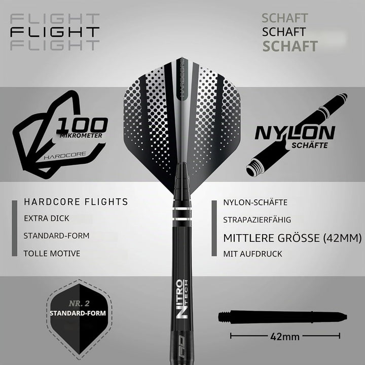 RED DRAGON Razor Edge Series Dartpfeile Tungsten Profi Steel Darts mit Flights und Schäfte 20 g 1 St