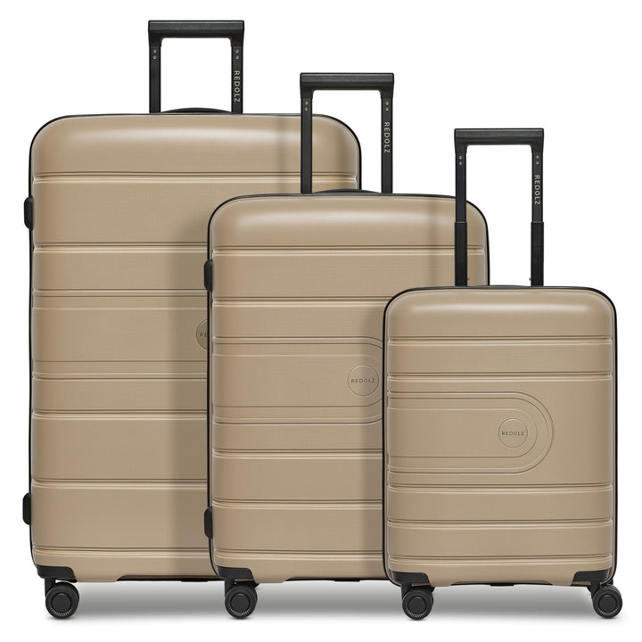 REDOLZ Hartschalen Koffer-Set 3-teilig | alle Koffer 6 cm Dehnfalte | aus hochwertigem, leichtem Pol