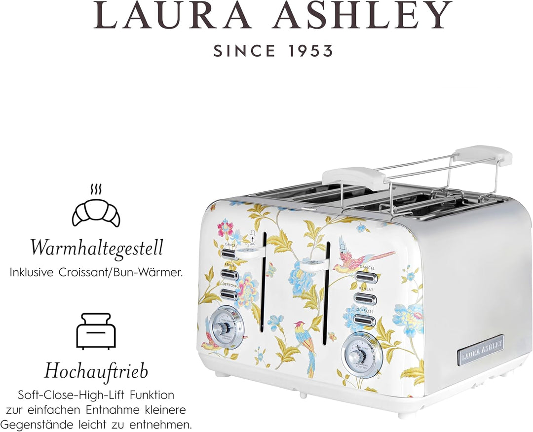 Laura Ashley Toaster und Wasserkocher Set von VQ (Elveden Weiss, Elektrischer Wasserkocher und 4-Sch