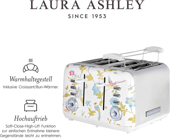 Laura Ashley Toaster und Wasserkocher Set von VQ (Elveden Weiss, Elektrischer Wasserkocher und 4-Sch