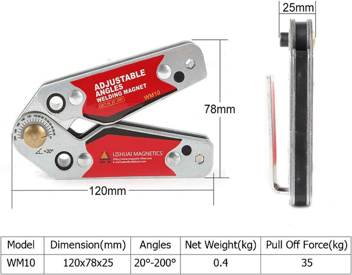 Winkel Schweisshalter, verstellbarer Magnet Magnetischer Schweisshalter Schweisserwerkzeugzubehör (2