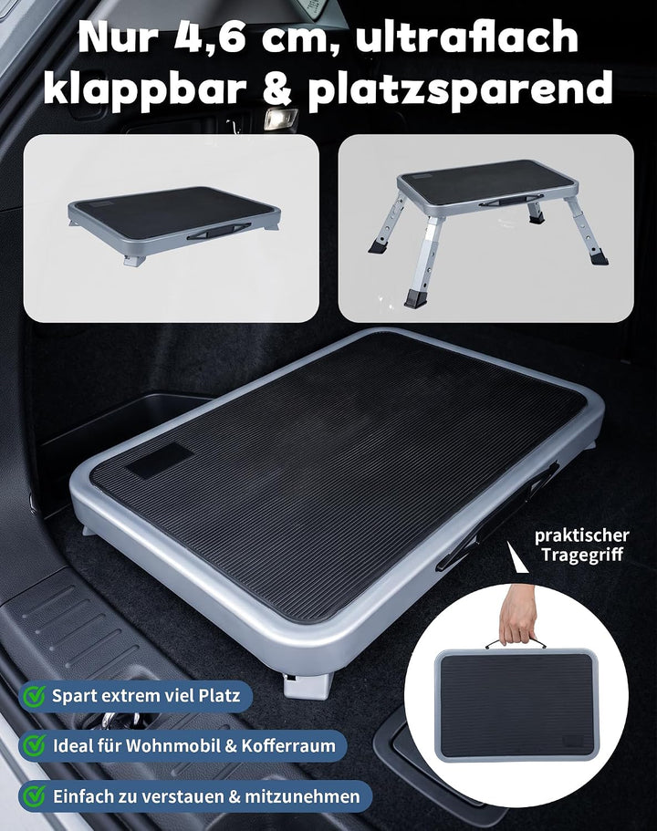 Trittstufe Wohnwagen Tritthocker Klappbar 3-stufig höhenverstellbar 150kg