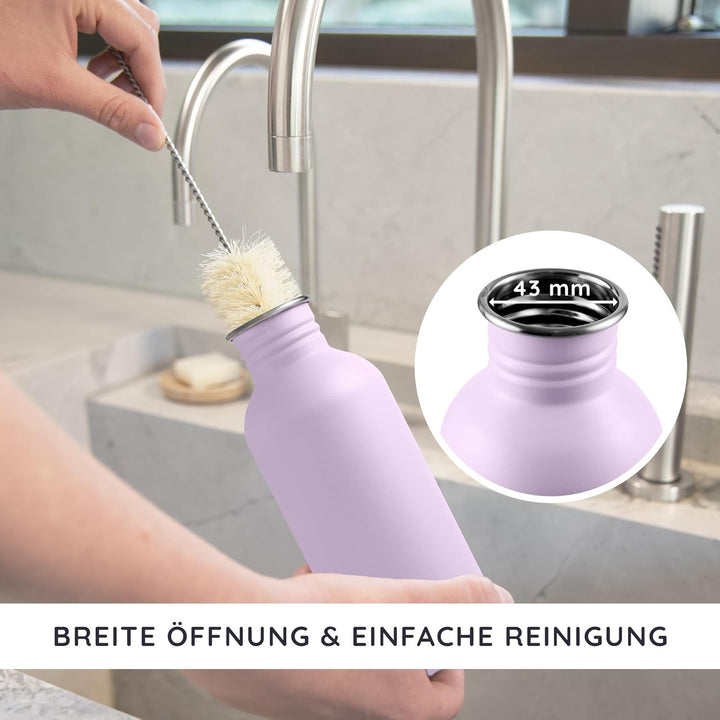 Bambaw Edelstahl Trinkflasche Lila Wasserflasche 1l Nicht Isolierte Edelstahlflasche 1L Sportflasche