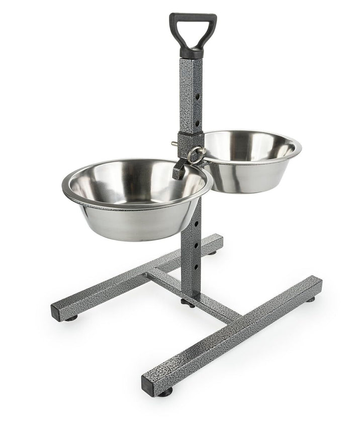 Happet Edelstahl Futternapf Futterbar Wassernapf Fressnapf Napfständer HUNDEBAR Ständer 29 cm, 29 cm