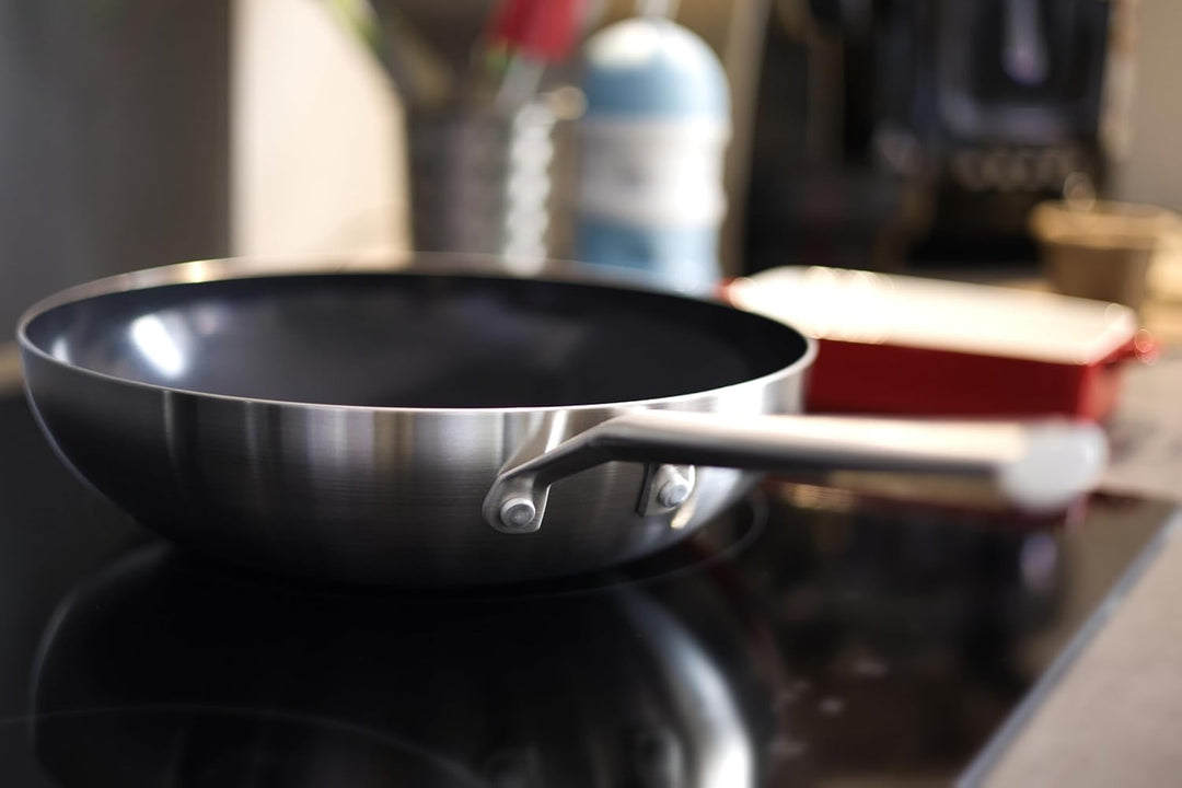 Royal Van Kempen & Begeer 28 cm Wok Backofenfest Keramikbeschichtung mit Glasdeckel Stahl