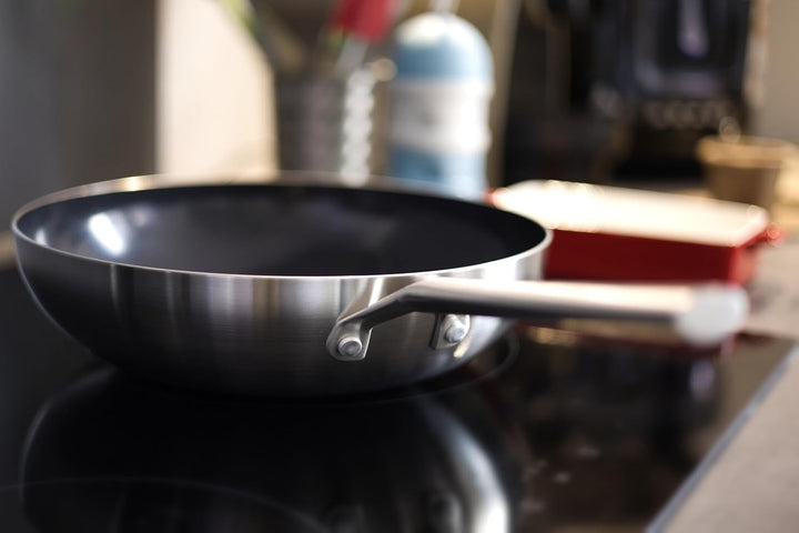 Royal Van Kempen & Begeer 28 cm Wok Backofenfest Keramikbeschichtung mit Glasdeckel Stahl