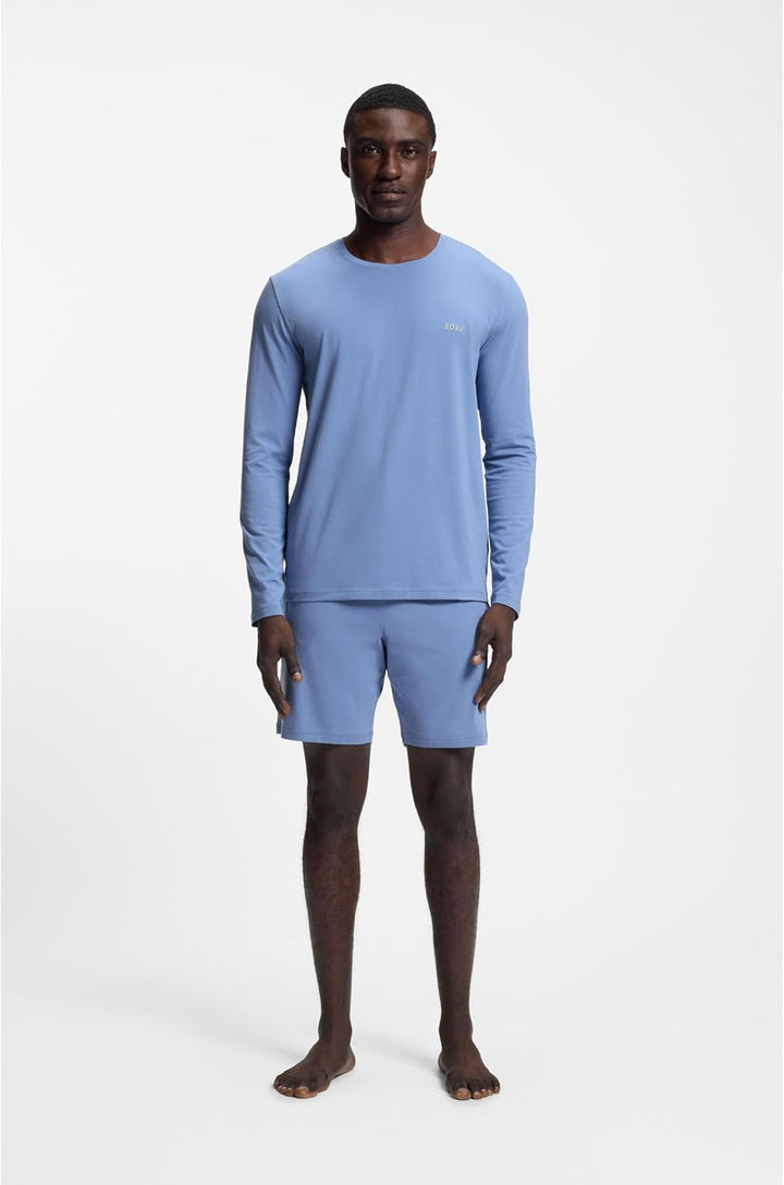 BOSS Herren Mix&Match LS-Shirt R Longsleeve aus Stretch-Baumwolle mit Logo-Stickerei S Light/Pastel
