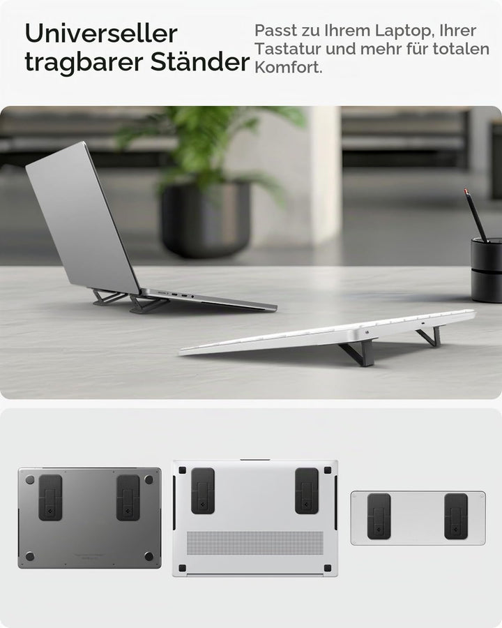 Spigen Slim Fold Laptop Ständer Höhenverstellbar [2 Stück] Selbstklebender Laptopständer, Doppelt Ve