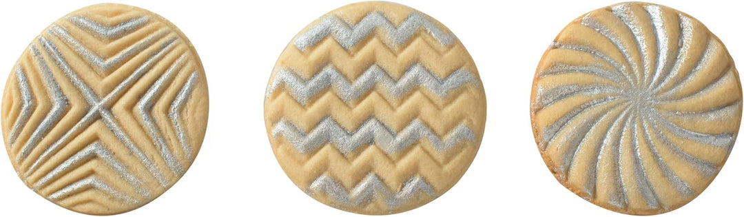 "NordicWare Keks-Stempel mit Holzgriff ""Geo"", Aluminium, Silber, 25,7 x 8,6 x 8 cm, 1 Einheiten",
