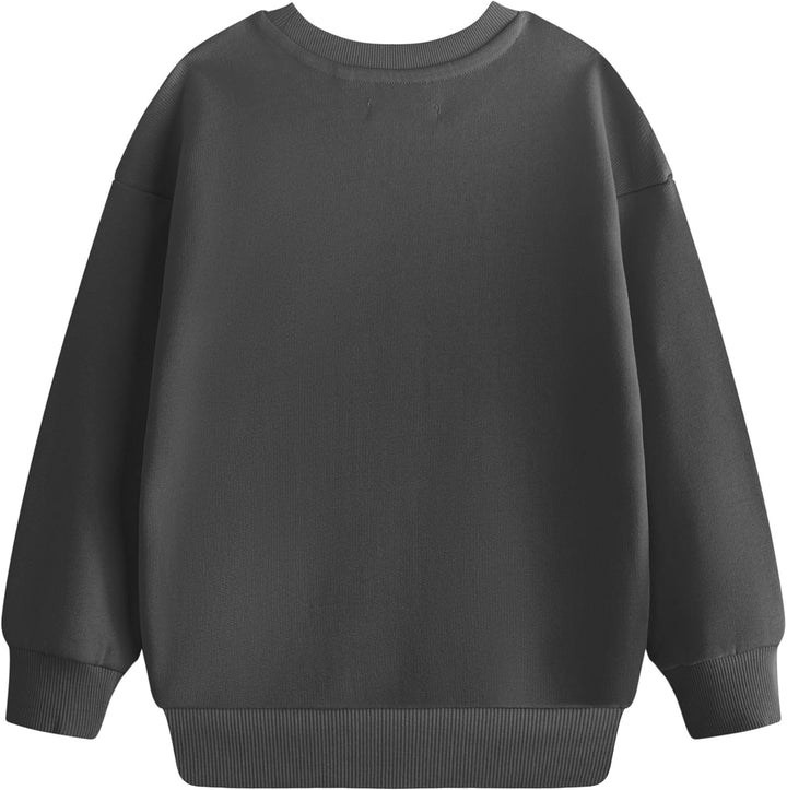 Disney Stitch & Angel Mädchen-Sweatshirt in Grau | Lilo & Stitch Langarm-Oberteil mit Rundhalsaussch