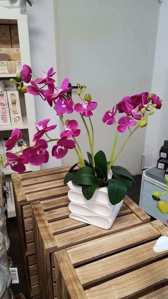 KOTARBAU® Blumentopf Blumenvase aus Keramik Meereswellen Glasiert 26 cm Weiss Höhe 26 cm Weiss, Höhe