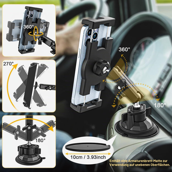 Robust Auto Tablet Halterung Starkem Saugnapf - Tablet Autohalterung Vorne, Armaturenbrett Windschut