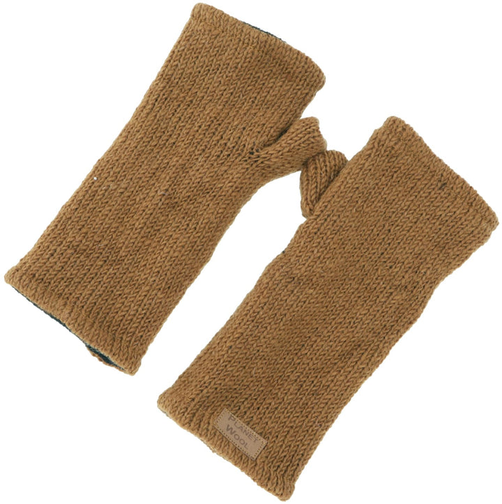 GURU SHOP Handgestrickte Pulswärmer, Handstulpen, Pulswärmer aus Nepal, Armstulpen, Herren/Damen Hel