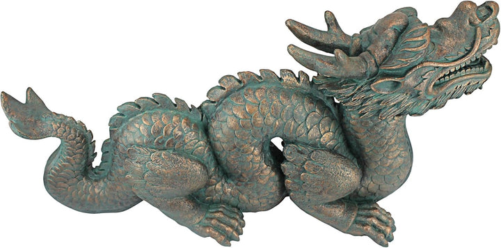 Design Toscano AL25253 Wandskulptur Asiatischer Drache der Grossen Mauer: Gross, Harz, grün, 23 x 75