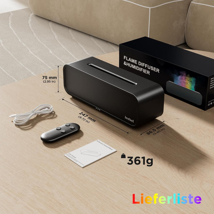 Aroma Diffuser für Ätherische Öle - Rhythmus Erkennung Aromatherapie Diffusor mit RGB Flamme Variati