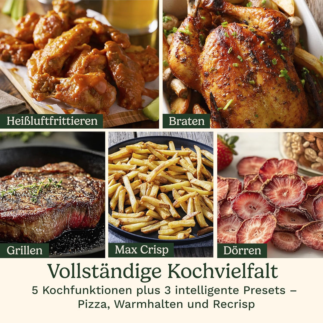 Cuisinart ClearView Heissluftfritteuse I Airfryer Volle Sicht – 280° Sichtfenster I PFAS‑frei I 8,5L