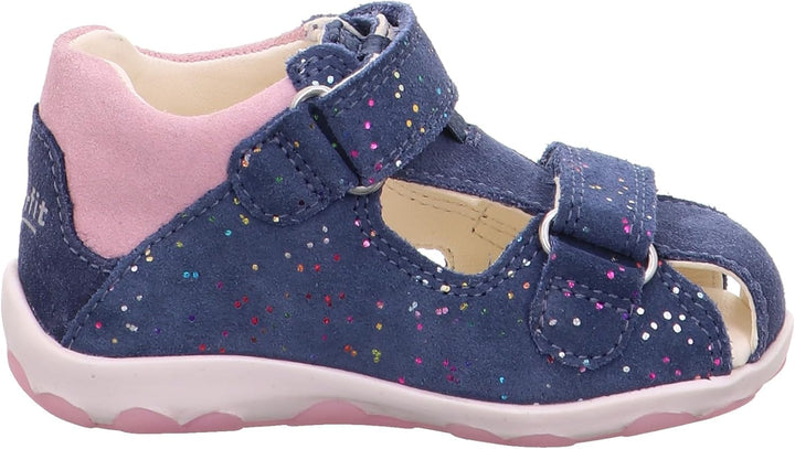 Superfit Baby Mädchen FANNI Sandalen, 21 EU Blau Rosa 8020