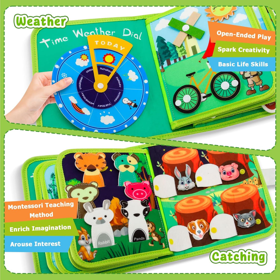 KETIEE Montessori Spielzeug ab 1 Jahr, Busy Board Babybücher Weichem Filz Kinderspielzeug Motorikspi