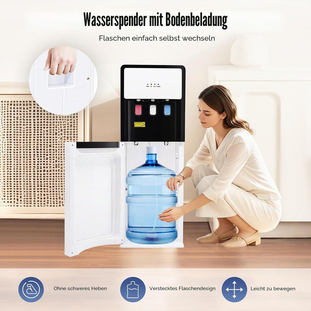 500W Wasserspender Bodenstehender Wasserspender mit Thermostat Schutzfunktion Kalt Heiss Doppelfunkt
