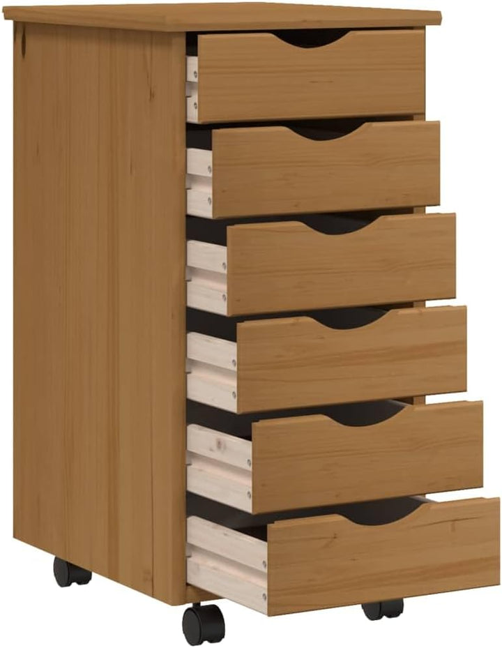 Gecheer Rollschrank mit 6 Schubladen, Kommode, Schubladenschrank, Schreibtischschrank, Aktenschrank,