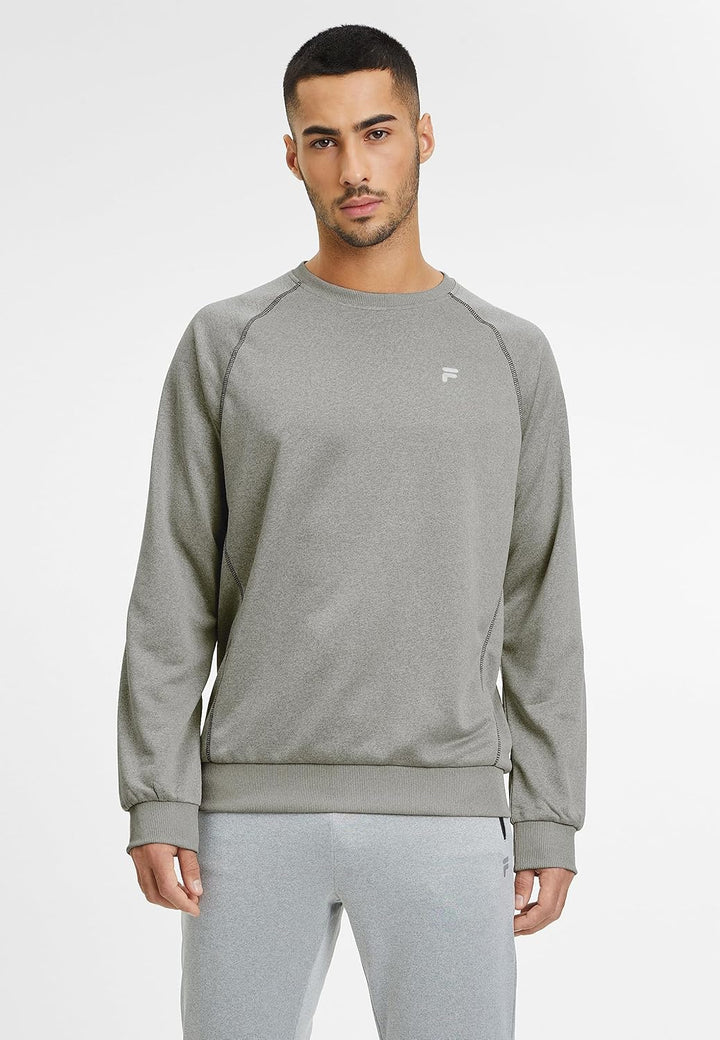 FILA Herren Landin Raglan Crew Langarm Shirt XXL Light Grey Melange, XXL Light Grey Melange
